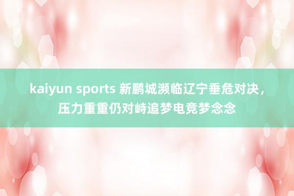 kaiyun sports 新鹏城濒临辽宁垂危对决，压力重重仍对峙追梦电竞梦念念