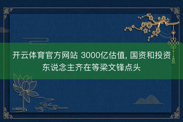 开云体育官方网站 3000亿估值， 国资和投资东说念主齐在等梁文锋点头